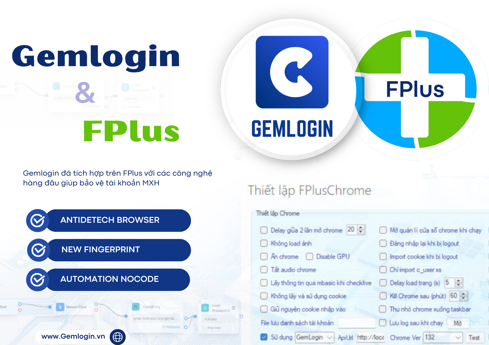 FPlus integra Gemlogin: una solución para reducir la tasa de control de cuentas de Facebook