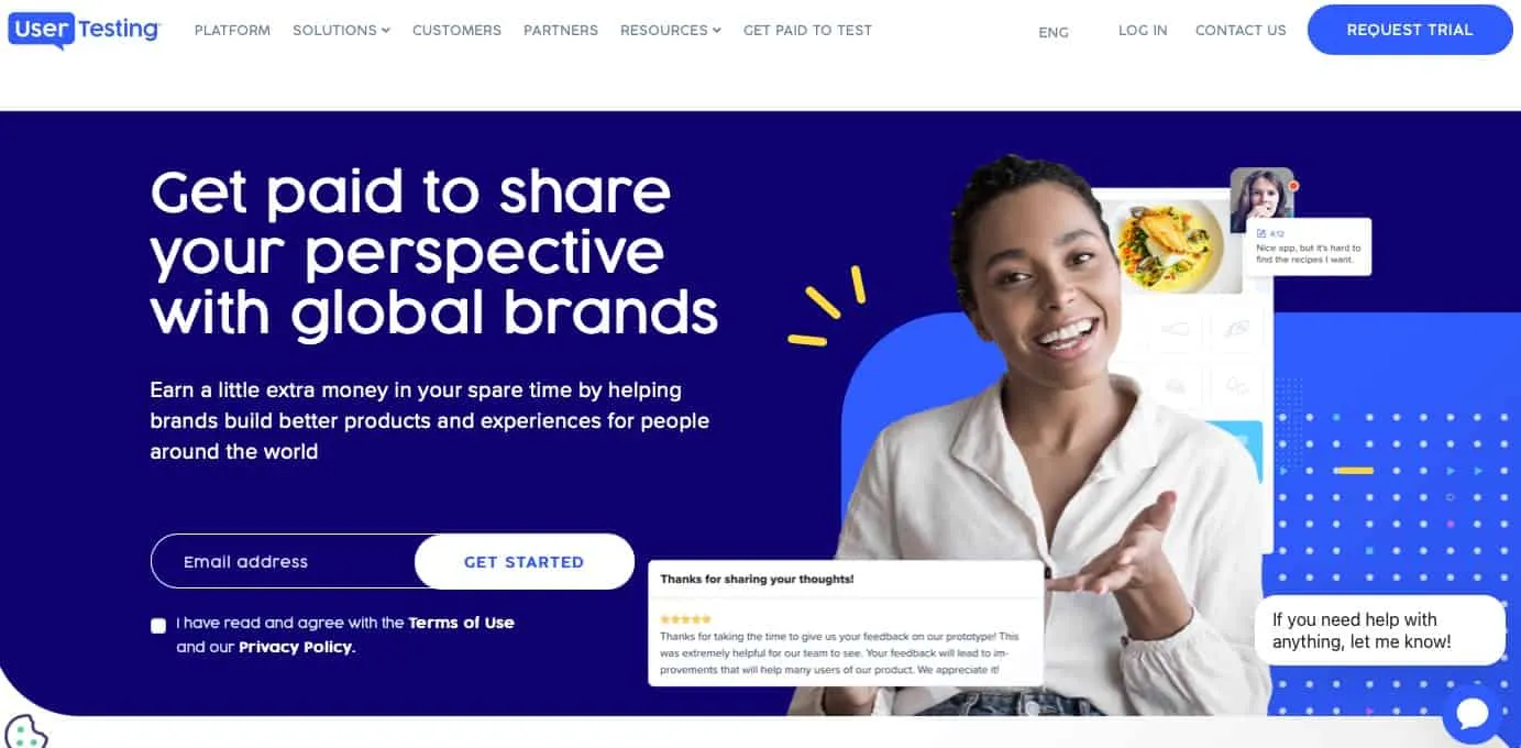 UserTesting: evaluación de la experiencia del sitio web/aplicación
